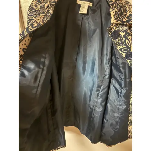 Requirements Womens Jacket Blue Batik Print Sz XL
