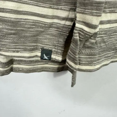 Eddie Bauer  Top Womens S Brown Stripe 100% Cotton Earthy Granola Outdoor Casual