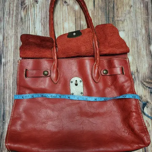 Patricia Nash VIENNA SATCHEL Burnt Coral Leather Tote Shoulder Bag