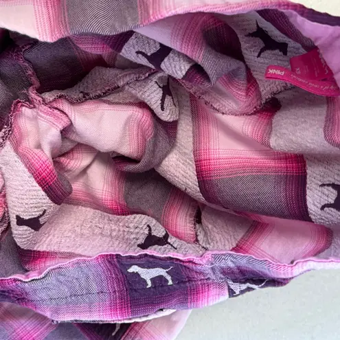 PINK Women size XS shade of pink pijama pants with pocket plaid dog print