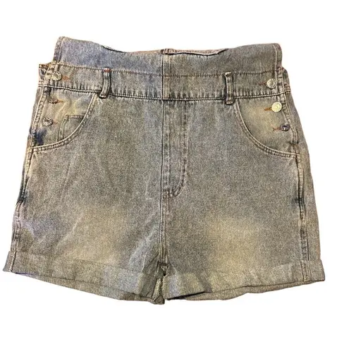 Talakeno Women's Casual Denim Bib Overall Shorts Adjustable Straps Cuffed Hem/ S Blue