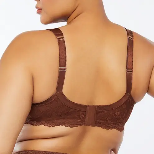 Savage X Fenty Floral Lace Push Up Balconette Bra: Chocolate Brown Sugar