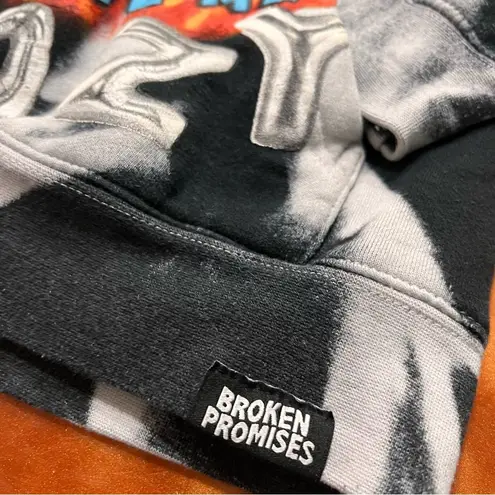 Broken Promises  x Hot Wheels Tie Dye pullover Hoodie size small skeleton