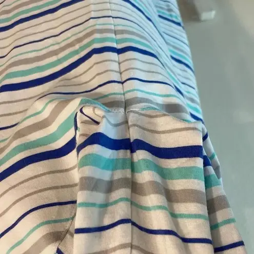 Coolibar Women’s Cabana Swim Coverup Dress Full Zip UPF50+ Striped Blue Size M