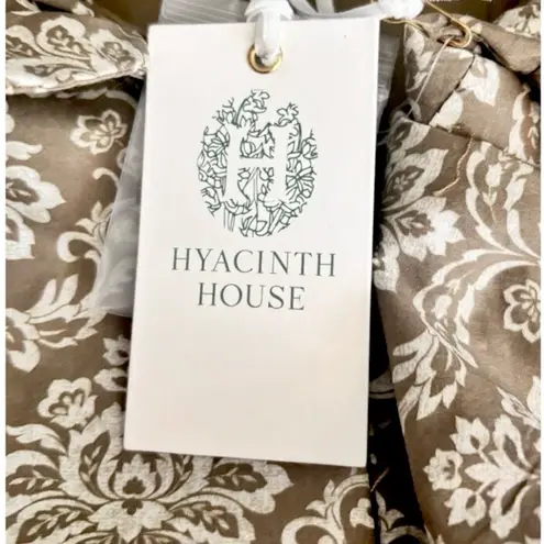 Hyacinth House Russell Mini Dress M NWT Cotton Moss Floral Ruffle Cottagecore Green Size M