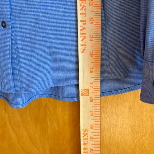 Duluth Trading Co Blue Plaid Snap Button Utility Shirt Jacket Size L Size L