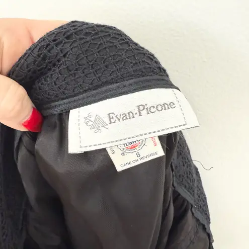 Vintage Charm Vintage Evan Picone 1980s Black Crochet Midi Skirt