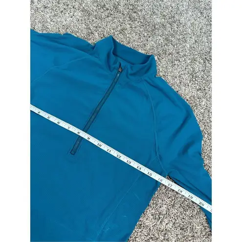 Stori Elevate Half Zip Cropped Jacket Ribbed Abyss Blue Gym Athleisure Size 8 M