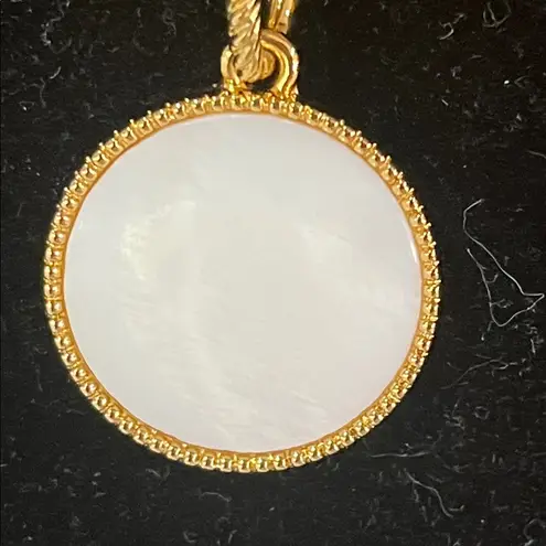 Talbots  Gold Chain Necklace with White Pendant New Without Tags