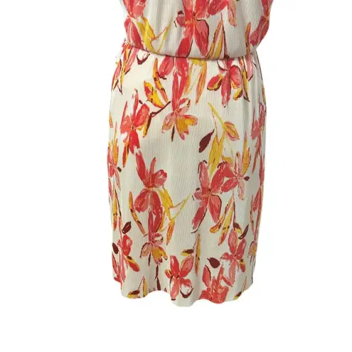 Collective Concepts Midi Dress Blouson Belted Scoop Neck Floral Multicolor W NWT