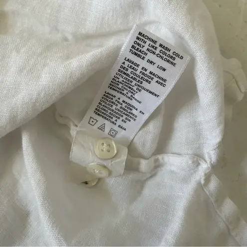 James Perse LIGHTWEIGHT LINEN SHIRT DRESS WHITE SIZE 0