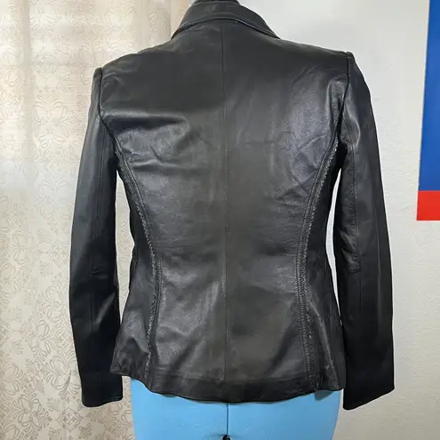 Alfani vintage black leather jacket- Women size S