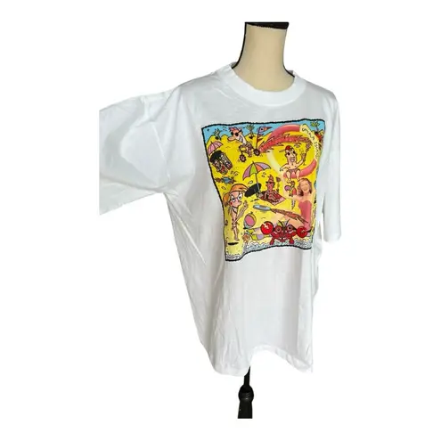 Vintage 90s 7UP Uncola Island Graphic White T