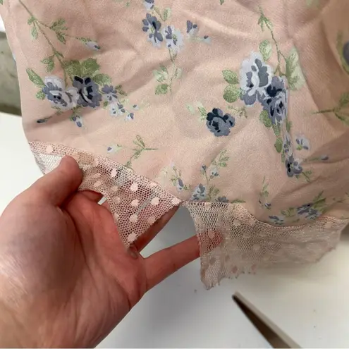 Bagiza Light Pink Floral Print Lace Bell Sleeve Cottagecore Maxi Dress Size 44