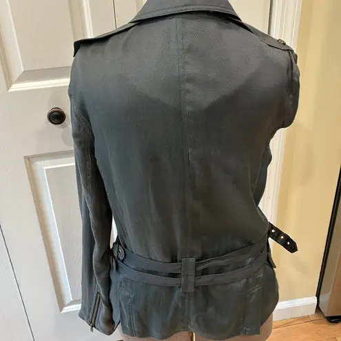 Walter Baker grey fully lined silk/twill moto style jacket