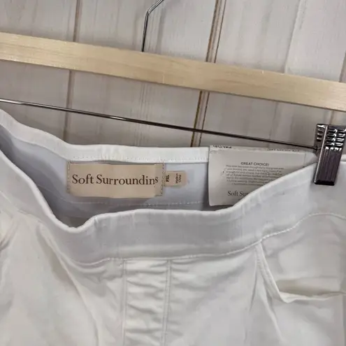 Soft Surroundings Women’s Petite XL White Pull on Straight Jeans New