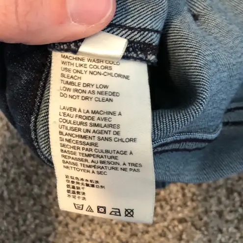 Pilcro by Anthropologie high rise slim dark wash denim shorts size 31 Blue