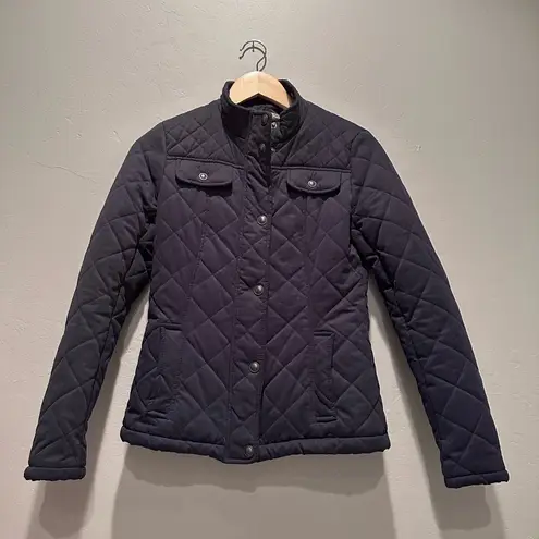 FatFace United Kingdom Blue Quilted Button Zip Jacket Size US 2 Coat Outdoors