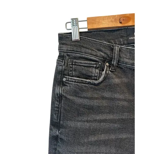 ANINE BING Tristan Charcoal Black Raw Hem Bootcut Jeans Size 25