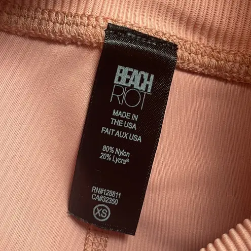 Beach Riot Ribbed Leggings Pink Mauve High Waist Compression Travel Size XS - Image 6