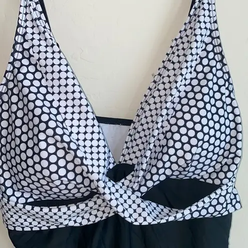 B2prity women’s large polka dot tummy control swimsuit Black