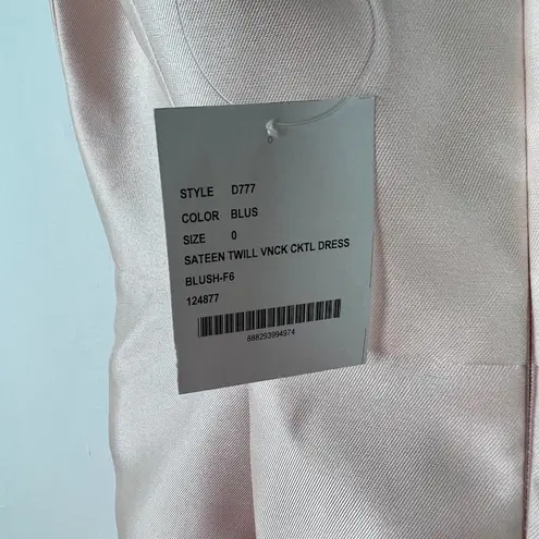 Alfred Sung NWT Draped Faux Wrap Cocktail Dress With Pockets Blush Size 0 D777
