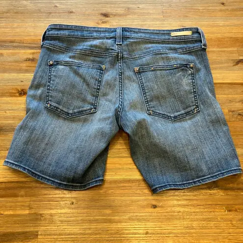 Pilcro and the Letterpress mid rise light wash denim stretch jean short size 27