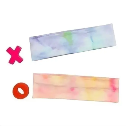 Tie Dye Headbands Handcrafted set of 2 yoga Purple