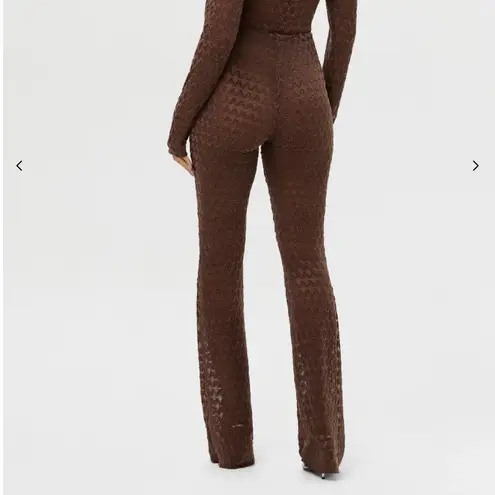 Naked Wardrobe  Velvet Mesh Bootcut Pants Size Medium NWOT