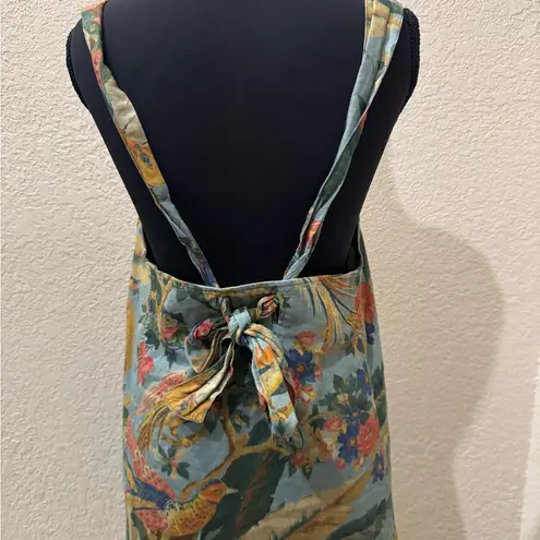 Sézane blue printed shift dress with ruffle embellishment Size 38/6