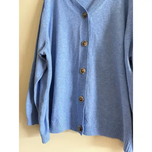 Ulla Popken Woman's 32/34 Classic Button Cardigan Azure Blue NWOT Lightweight