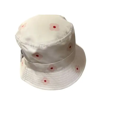 Elta MD Skincare Bucket Hat White Pink Red Floral Print Sun Hat Used