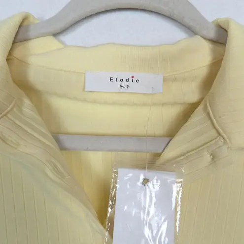 Elodie NWT  Pale Yellow Cap Sleeve Cropped Polo Baby Tee