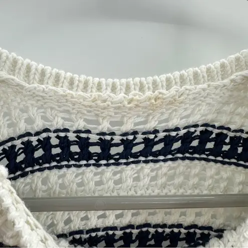 Madewell  Crochet-Knit Crewneck Sweater Sleeveless Tank in Striped‎ Sz S NEW