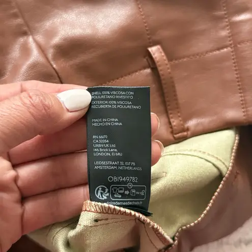 Maeve NWT Anthropologie  Colette Brown Faux Leather Shorts Minimalist Luxe Sz 26