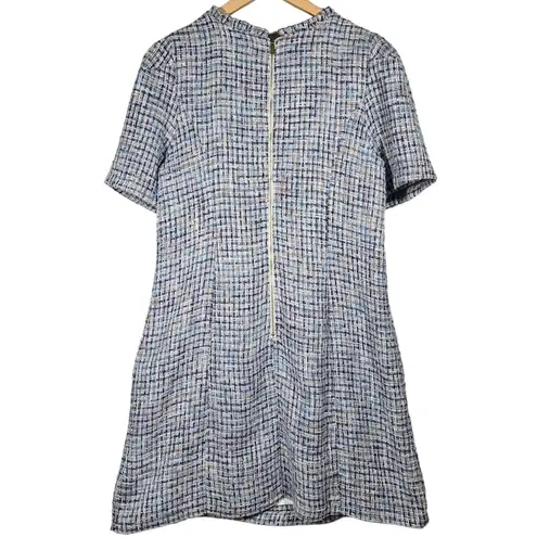 Nanette Nanette Lepore Metallic Boucle Mini Sheath Dress Ice Denim Multi 16 NWT Blue