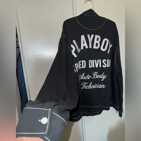 Playboy  Black Shirt with White Stitching