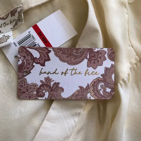 Band Of The Free NWT Cash VNeck Long Sleeve Billowing Sleeves Ivory Top Size XS