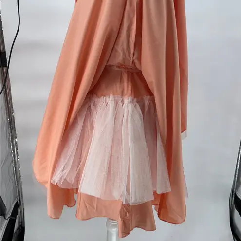 JJ's House JJ’s House Coral Tulle Lace Embroidered Fit Flare Dress Spaghetti Strap US 2 - Image 9