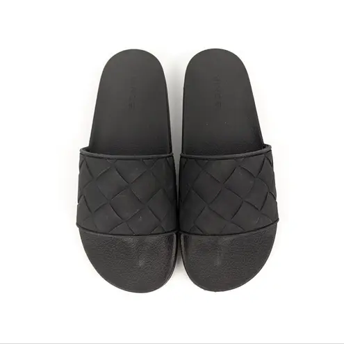 Vince  Black Watley Quilted Slide Sandals Size 9