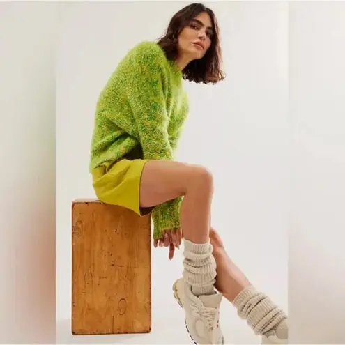 Free People New!  Women’s Stardust Pullover Lemon Lime Green‎ Combo, size S