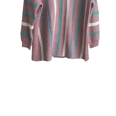 Davi & Dani Women Tunic Sweater L Rose Waffle Knit Cozy Balletcore Feminine NEW