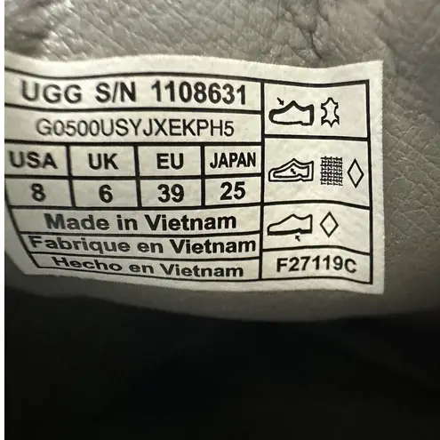 UGG  Gray Suede Perforated Leather Slip On Platform Sneakers Shoes‎ Size 8 - Image 7