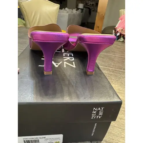 Naturalizer Stacy Orchard Glow Purple Kitten Heeled Slide Sandal Size 8.5M
