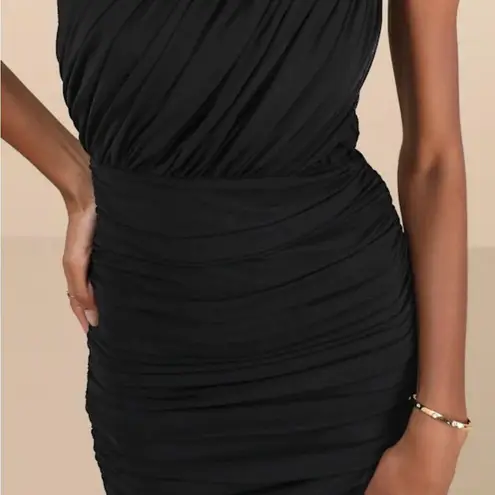 Lulu's Black Ruched Strapless Maxi Dress Size L