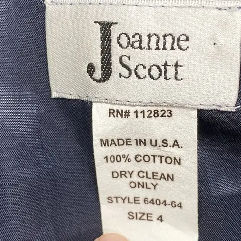 Joanne Scott blazer Womens 4 corduroy paisley made in usa 100% cotton Black