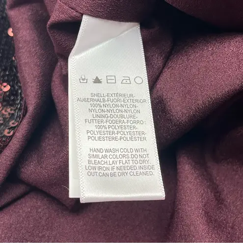 Dress the Population Maroon Port Liza Cape Sleeve Sequin Mini Dress Medium NEW