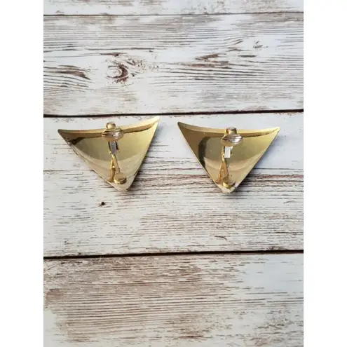 Vintage Clip On Earrings Artsy Triangle Shape