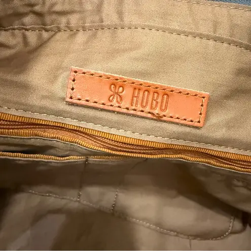 HOBO Bonita Gray Pebbled Leather Swingy Fringe Slouchy Large Hobo Shoulder Bag