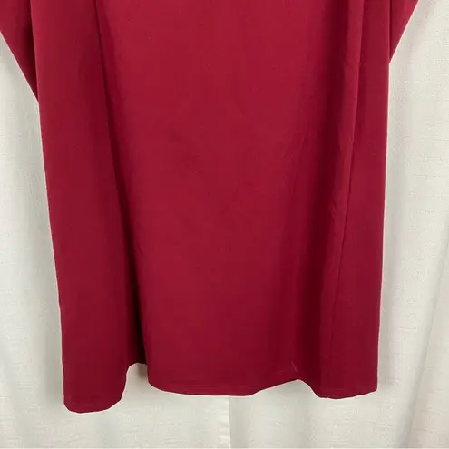 Eloquii Burgundy Deep Red Tie Front Midi Skirt Sz.28W